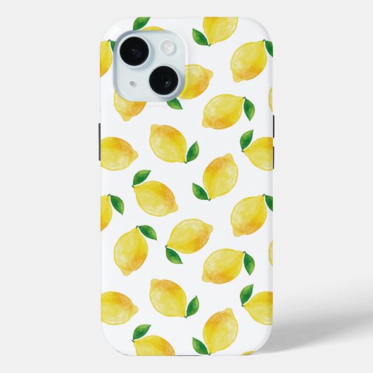 Waterverf Lemon Patroon Case-Mate iPhone Case (Achterkant)