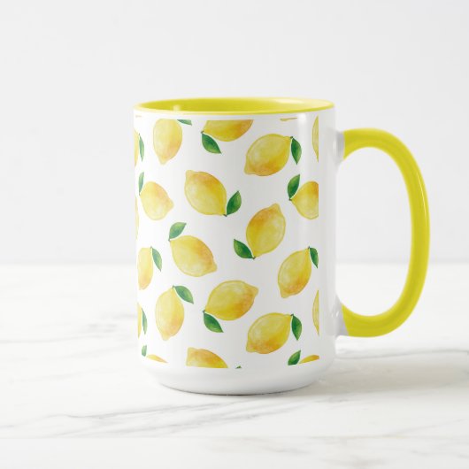 Waterverf Lemon Patroon Mok (Rechts)
