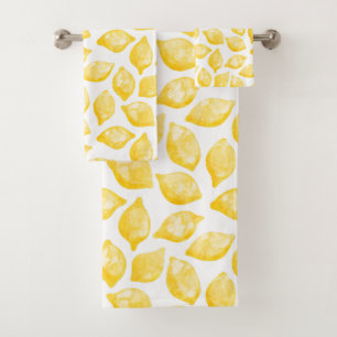 Waterverf Lemon Pattern Citrus Bad Handdoek