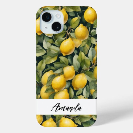 Waterverf Lemon Pattern Citrus Case-Mate iPhone Case (Achterkant)