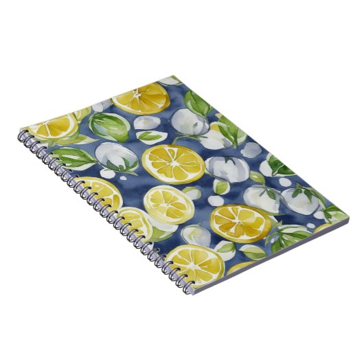 Waterverf Lemon Pattern Citrus Notitieboek (Rechterzijde)