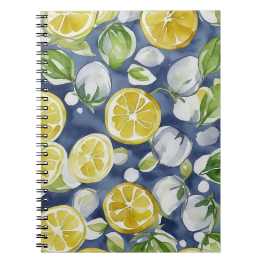 Waterverf Lemon Pattern Citrus Notitieboek (Voorkant)