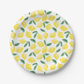 Waterverf Lemon Pattern Citrus Papieren Bordje (Voorkant)