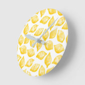 Waterverf Lemon Pattern Citrus Ronde Klok (Hoek)