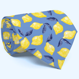 Waterverf Lemon Pattern Citrus Stropdas
