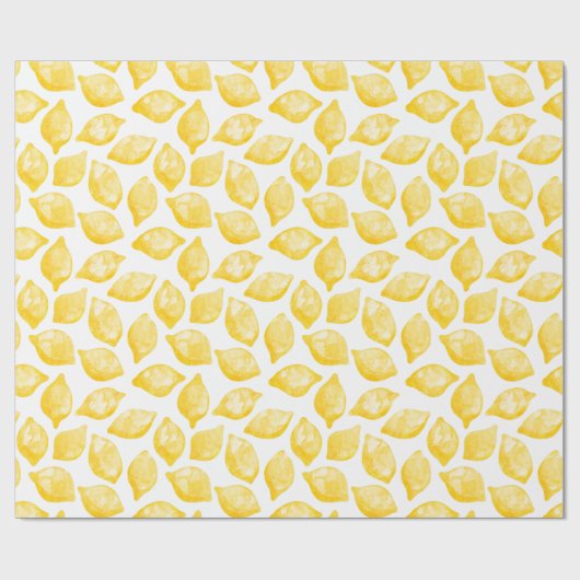 Waterverf Lemon Pattern Citrus Wrapping Paper Cadeaupapier (Vlak)