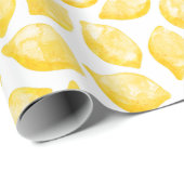 Waterverf Lemon Pattern Citrus Wrapping Paper Cadeaupapier (Rol Hoek)