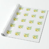 Waterverf Lemon Pattern Simple Cadeaupapier (Uitgerold)