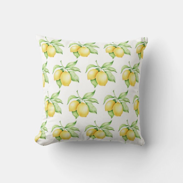 Waterverf Lemon Pattern Simple Kussen (Voorkant)