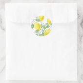 Waterverf Lemon Ronde Sticker (Tas)