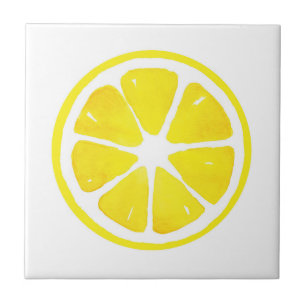 Waterverf Lemon Slice Tegeltje