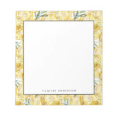 Waterverf Lemon Slices Pattern Personalized Notitieblok (Voorkant)