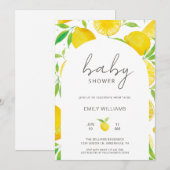 Waterverf Lemon Thema Baby shower Uitnodiging (Voorkant / Achterkant)