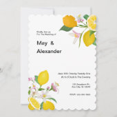 Waterverf Lemon Theme Huwelijksuitnodiging Kaart (Voorkant)