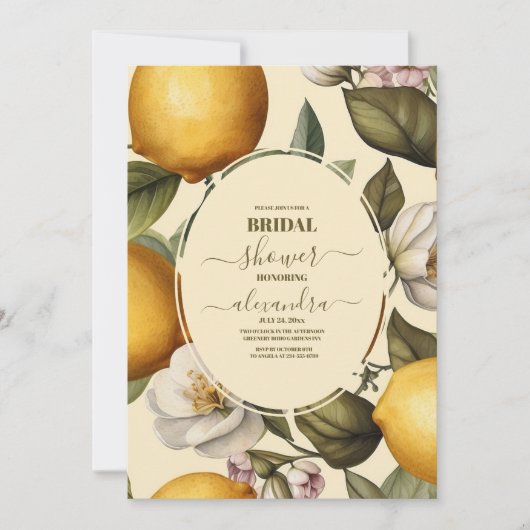 Waterverf Lemon Theme Vrijgezellenfeest Kaart (Voorkant)