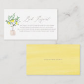 Waterverf Lemon Tree Shower Book Request Kaart Visitekaartje (Voorkant / Achterkant)