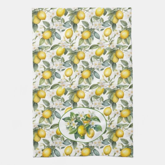 Waterverf Lemon Tree Theedoek (Verticaal)
