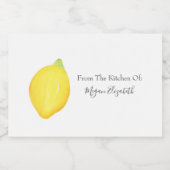 Waterverf Lemon Voedselcontainer Etiket (Enkel label)