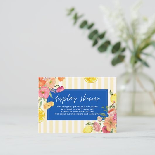 Waterverf Lemon Vrijgezellenfeest Display Shower Informatiekaartje (Staand voorkant)