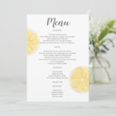 Waterverf Lemon Wedding Menu (Staand voorkant)