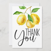 Waterverf Lemon Yellow Hartelijk dank Bedankkaart (Voorkant)