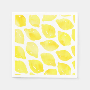 Waterverf Lemon Yellow White Summer Pattern Servet