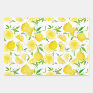 Waterverf Lemon Zomerdouche Inpakpapier Vel