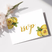 Waterverf Lemons Citrus Modern Wedding RSVP Briefkaart