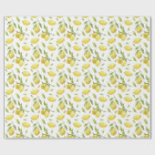 Waterverf Lemons en Greenery Pattern Cadeaupapier (Vlak)