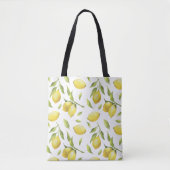  Waterverf Lemons en Greenery Pattern Draagtas (Voorkant)