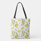  Waterverf Lemons en Greenery Pattern Draagtas (Achterkant)