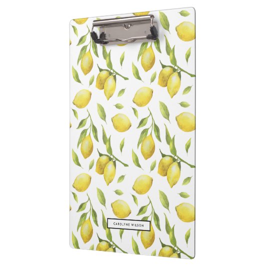 Waterverf Lemons en Greenery Pattern Klembord (Links)
