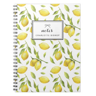  Waterverf Lemons en Greenery Pattern Notitieboek