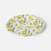 Waterverf Lemons en Greenery Pattern Papieren Bordje (Gekanteld)