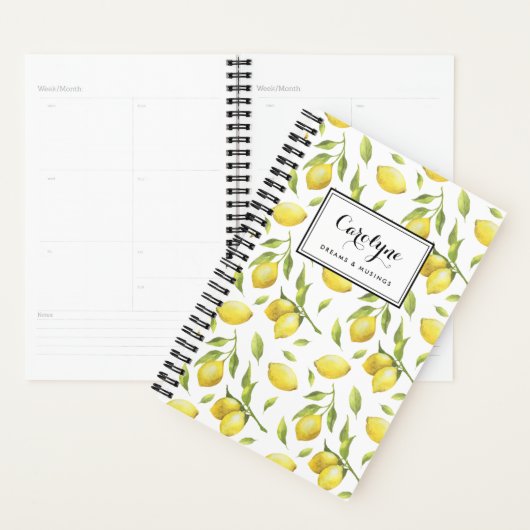 Waterverf Lemons en Greenery Pattern Planner (Display)