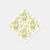  Waterverf Lemons en Greenery Pattern Servet (Hoek)
