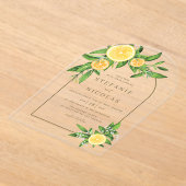 Waterverf Lemons en Sinaasappels Zomer Weddenschap Acryl Uitnodigingen (Laagn)