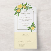 Waterverf Lemons en Sinaasappels Zomer Weddenschap All In One Uitnodiging (Binnen)