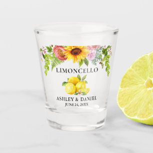 Waterverf Lemons Floral Wedding Limoncello Shot Glas