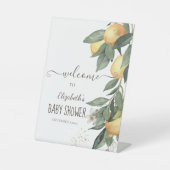 Waterverf Lemons Green Reclamebord Met Voetstuk (Voorkant)