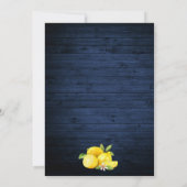 Waterverf Lemons Greenery Blue Wood Wedding Kaart (Achterkant)