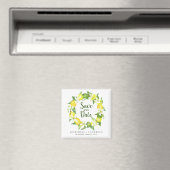 Waterverf Lemons Greenery Wreater sparen de Datum Magneet (Insitu (Vaatwasser))