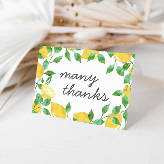  Waterverf Lemons Hartelijk dank Bedankkaart