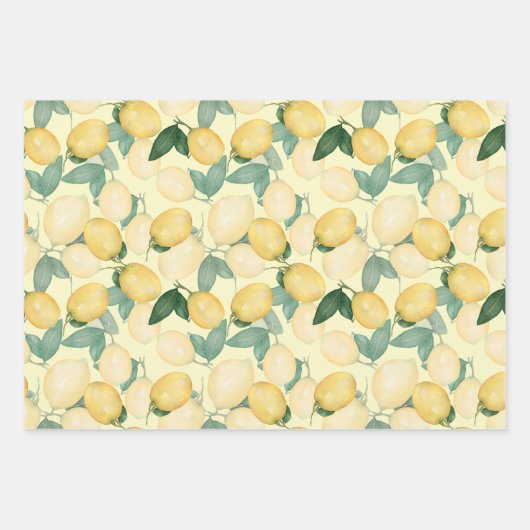 Waterverf Lemons Inpakpapier Vel (Voorkant 2)
