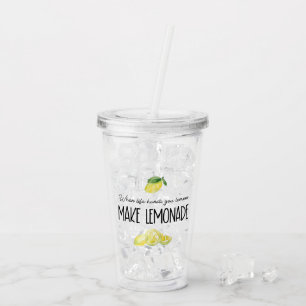 Waterverf Lemons Lemonade Life Quote Acryl Drinkbeker