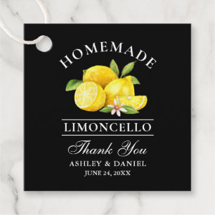 Waterverf Lemons Limoncello Bedankt Black Square Bedankjes Labels