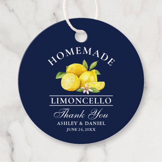 Waterverf Lemons Limoncello Hartelijk dank Bedankjes Labels (Voorkant)