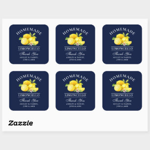 Waterverf Lemons Limoncello Hartelijk dank Vierkante Sticker