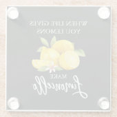 Waterverf Lemons Limoncello penseel Script Black Glazen Onderzetter (Achterkant)