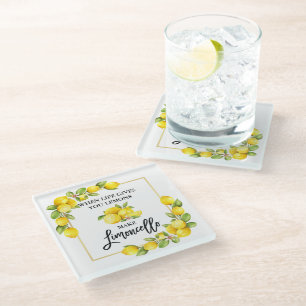 Waterverf Lemons Limoncello penseel Script Glazen Onderzetter